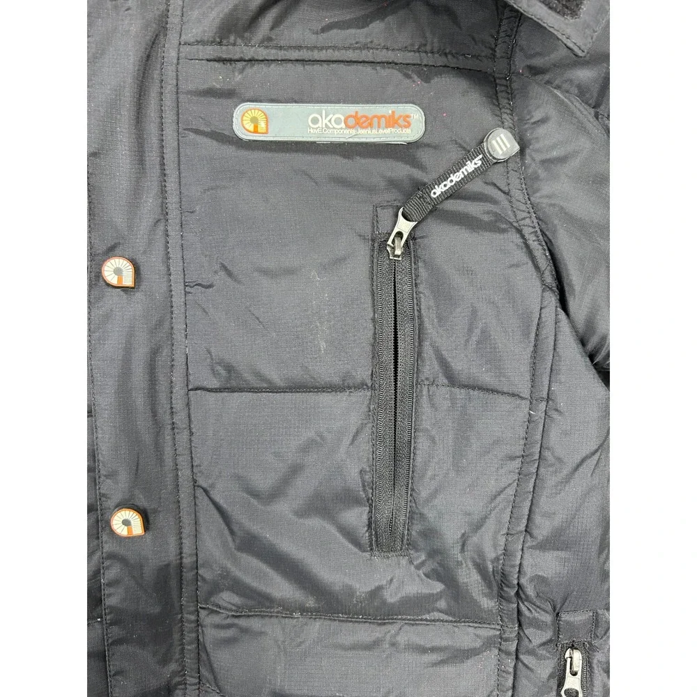 Akademiks Kids Vintage Black Puffer Hooded Jacket Down Filled Boys Girls‎ Size 4